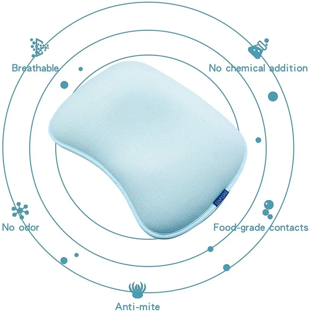 Newborn Breathable Sweat Absorbing Washable Baby Infant Pillow 1-12 Months Pink